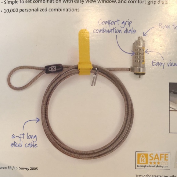 Kensington ComboSaver Combination Laptop Lock in unopened package - Picture 3 of 7